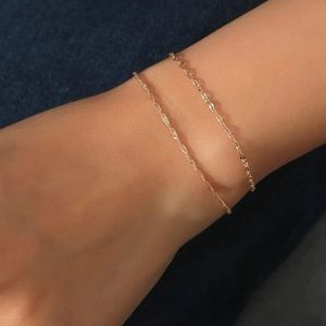 ✨ Two Piece Minimalistic & Dainty Gold Chain Bracelets ✨